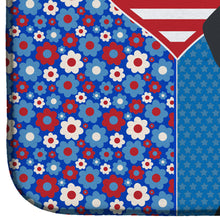 Load image into Gallery viewer, Black and Cream Dachshund USA American Dish Drying Mat – Absorbent, Artistic Kitchen Essentials