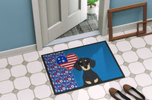 Load image into Gallery viewer, Black and Cream Dachshund USA American Doormat - 24x36 Decorative Floor Mat – Indoor/Outdoor Rug with Artistic Flair