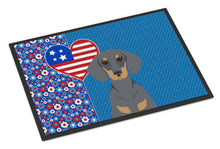 Load image into Gallery viewer, Blue and Tan Dachshund USA American Doormat - 24x36 Decorative Floor Mat – Indoor/Outdoor Rug with Artistic Flair