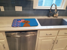 Load image into Gallery viewer, Red Dachshund USA American Dish Drying Mat – Absorbent, Artistic Kitchen Essentials