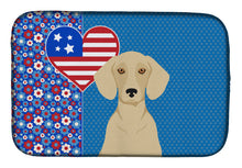 Load image into Gallery viewer, Cream Dachshund USA American Dish Drying Mat – Absorbent, Artistic Kitchen Essentials