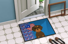 Load image into Gallery viewer, Wirehair Chocolate and Tan Dachshund USA American Doormat - 24x36 Decorative Floor Mat – Indoor/Outdoor Rug with Artistic Flair