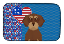 Load image into Gallery viewer, Wirehair Red and Tan Dachshund USA American Dish Drying Mat – Absorbent, Artistic Kitchen Essentials