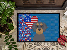 Load image into Gallery viewer, Wirehair Blue and Tan Dachshund USA American Doormat - 24x36 Decorative Floor Mat – Indoor/Outdoor Rug with Artistic Flair