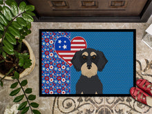 Load image into Gallery viewer, Wirehair Black and Cream Dachshund USA American Doormat - 24x36 Decorative Floor Mat – Indoor/Outdoor Rug with Artistic Flair