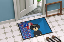 Load image into Gallery viewer, Wirehair Black and Cream Dachshund USA American Doormat - 24x36 Decorative Floor Mat – Indoor/Outdoor Rug with Artistic Flair