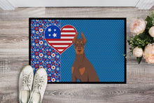 Load image into Gallery viewer, Red and Tan Doberman Pinscher USA American Doormat - 24x36 Decorative Floor Mat – Indoor/Outdoor Rug with Artistic Flair