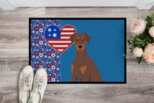 Load image into Gallery viewer, Natural Ear Red and Tan Doberman Pinscher USA American Doormat - 24x36 Decorative Floor Mat – Indoor/Outdoor Rug with Artistic Flair