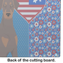 Load image into Gallery viewer, Natural Ear Red and Tan Doberman Pinscher USA American Glass Cutting Boards – Durable, Decorative Kitchen Art Large