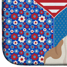 Load image into Gallery viewer, Piebald English Bulldog USA American Dish Drying Mat – Absorbent, Artistic Kitchen Essentials