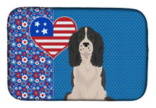 Load image into Gallery viewer, Black English Springer Spaniel USA American Dish Drying Mat – Absorbent, Artistic Kitchen Essentials