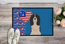 Load image into Gallery viewer, Black English Springer Spaniel USA American Doormat - 24x36 Decorative Floor Mat – Indoor/Outdoor Rug with Artistic Flair
