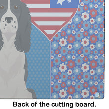 Load image into Gallery viewer, Black English Springer Spaniel USA American Glass Cutting Boards – Durable, Decorative Kitchen Art Large