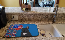 Load image into Gallery viewer, Black French Bulldog USA American Dish Drying Mat – Absorbent, Artistic Kitchen Essentials