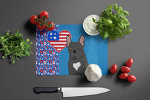 Load image into Gallery viewer, Black French Bulldog USA American Glass Cutting Boards – Durable, Decorative Kitchen Art Large