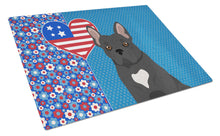 Load image into Gallery viewer, Black French Bulldog USA American Glass Cutting Boards – Durable, Decorative Kitchen Art Large
