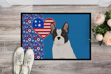 Load image into Gallery viewer, Black and White French Bulldog USA American Doormat - 24x36 Decorative Floor Mat – Indoor/Outdoor Rug with Artistic Flair
