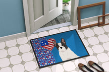 Load image into Gallery viewer, Black and White French Bulldog USA American Doormat - 24x36 Decorative Floor Mat – Indoor/Outdoor Rug with Artistic Flair