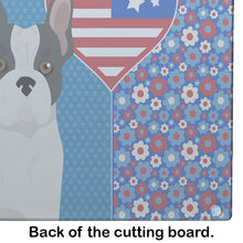 Load image into Gallery viewer, Black and White French Bulldog USA American Glass Cutting Boards – Durable, Decorative Kitchen Art Large