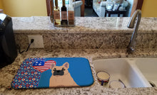 Load image into Gallery viewer, Fawn French Bulldog USA American Dish Drying Mat – Absorbent, Artistic Kitchen Essentials
