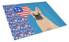 Load image into Gallery viewer, Fawn French Bulldog USA American Glass Cutting Boards – Durable, Decorative Kitchen Art Large