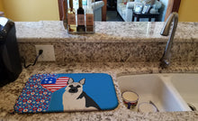 Load image into Gallery viewer, Black and Silver German Shepherd USA American Dish Drying Mat – Absorbent, Artistic Kitchen Essentials