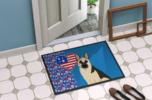 Load image into Gallery viewer, Black and Silver German Shepherd USA American Doormat - 24x36 Decorative Floor Mat – Indoor/Outdoor Rug with Artistic Flair
