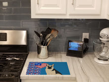Load image into Gallery viewer, Black and Silver German Shepherd USA American Glass Cutting Boards – Durable, Decorative Kitchen Art Large