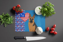 Load image into Gallery viewer, Black and Tan German Shepherd USA American Glass Cutting Boards – Durable, Decorative Kitchen Art Large