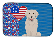 Load image into Gallery viewer, Cream Golden Retriever USA American Dish Drying Mat – Absorbent, Artistic Kitchen Essentials