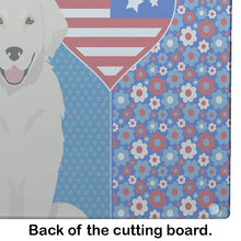 Load image into Gallery viewer, Cream Golden Retriever USA American Glass Cutting Boards – Durable, Decorative Kitchen Art Large