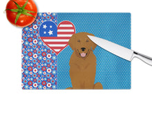 Load image into Gallery viewer, Mahogany Golden Retriever USA American Glass Cutting Boards – Durable, Decorative Kitchen Art Large