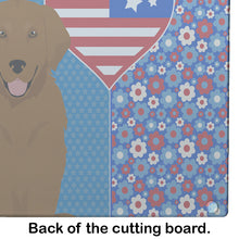 Load image into Gallery viewer, Mahogany Golden Retriever USA American Glass Cutting Boards – Durable, Decorative Kitchen Art Large