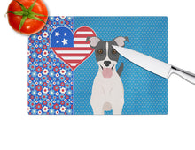 Load image into Gallery viewer, Black White Smooth Jack Russell Terrier USA American Glass Cutting Boards – Durable, Decorative Kitchen Art Large