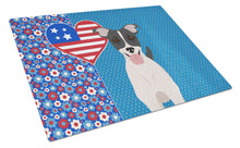 Load image into Gallery viewer, Black White Smooth Jack Russell Terrier USA American Glass Cutting Boards – Durable, Decorative Kitchen Art Large