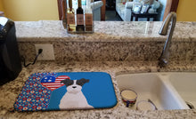 Load image into Gallery viewer, Black White Wirehair Jack Russell Terrier USA American Dish Drying Mat – Absorbent, Artistic Kitchen Essentials
