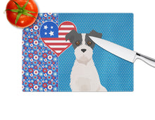 Load image into Gallery viewer, Black White Wirehair Jack Russell Terrier USA American Glass Cutting Boards – Durable, Decorative Kitchen Art Large