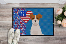 Load image into Gallery viewer, Brown White Wirehair Jack Russell Terrier USA American Doormat - 24x36 Decorative Floor Mat – Indoor/Outdoor Rug with Artistic Flair
