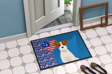 Load image into Gallery viewer, Brown White Wirehair Jack Russell Terrier USA American Doormat - 24x36 Decorative Floor Mat – Indoor/Outdoor Rug with Artistic Flair
