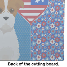 Load image into Gallery viewer, Brown White Wirehair Jack Russell Terrier USA American Glass Cutting Boards – Durable, Decorative Kitchen Art Large