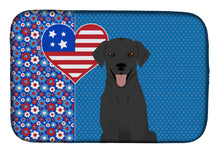 Load image into Gallery viewer, Black Labrador Retriever USA American Dish Drying Mat – Absorbent, Artistic Kitchen Essentials