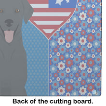 Load image into Gallery viewer, Black Labrador Retriever USA American Glass Cutting Boards – Durable, Decorative Kitchen Art Large