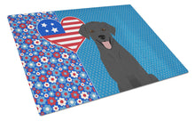 Load image into Gallery viewer, Black Labrador Retriever USA American Glass Cutting Boards – Durable, Decorative Kitchen Art Large