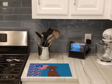 Load image into Gallery viewer, Chocolate Labrador Retriever USA American Glass Cutting Boards – Durable, Decorative Kitchen Art Large