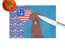 Load image into Gallery viewer, Chocolate Labrador Retriever USA American Glass Cutting Boards – Durable, Decorative Kitchen Art Large