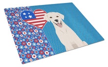 Load image into Gallery viewer, White Cream Labrador Retriever USA American Glass Cutting Boards – Durable, Decorative Kitchen Art Large