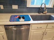 Load image into Gallery viewer, Black and White Papillon USA American Dish Drying Mat – Absorbent, Artistic Kitchen Essentials
