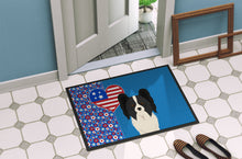 Load image into Gallery viewer, Black and White Papillon USA American Doormat - 24x36 Decorative Floor Mat – Indoor/Outdoor Rug with Artistic Flair