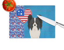 Load image into Gallery viewer, Black and White Papillon USA American Glass Cutting Boards – Durable, Decorative Kitchen Art Large