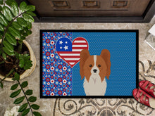 Load image into Gallery viewer, Red and White Papillon USA American Doormat - 24x36 Decorative Floor Mat – Indoor/Outdoor Rug with Artistic Flair